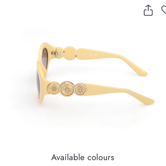 NEW Guess Marciano Oval Peony Sunglasses Chic Yellow Oval Sunglasses main image 7